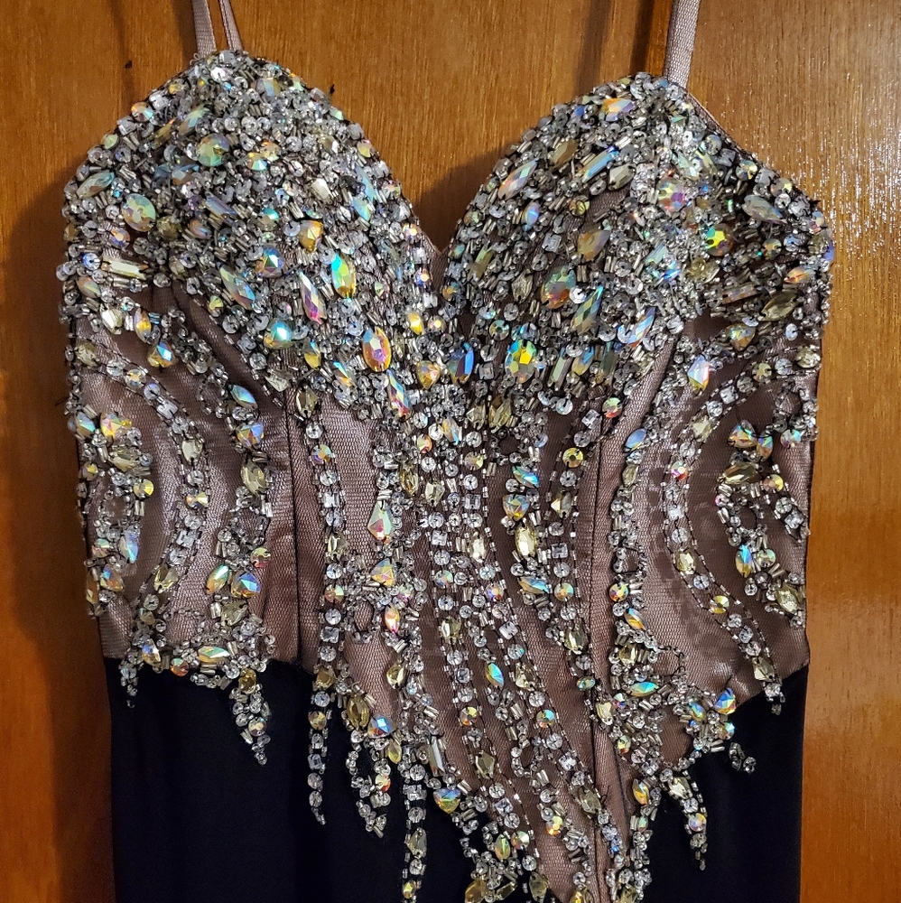 Black + Rhinestone Gown - Picture 5 of 5